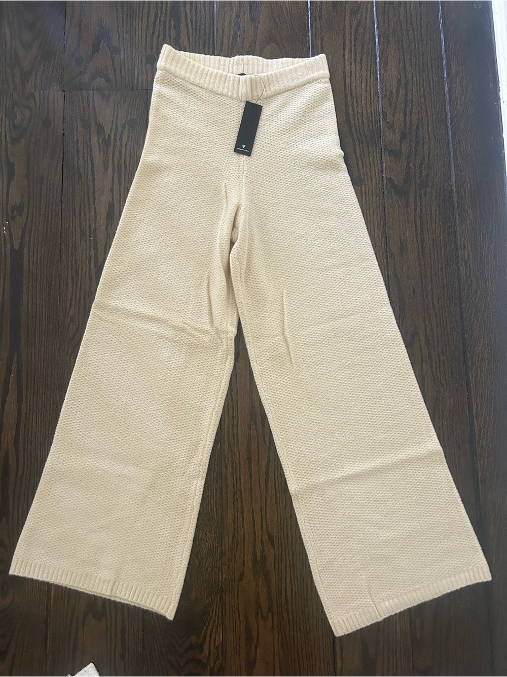Lulu's Cream Wide-Leg Knit Pants